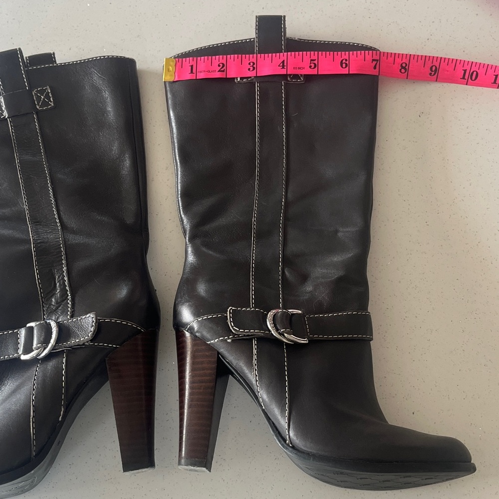 Ralph Lauren Grey Leather Pull On Boots Ladies Size 8 - Picture 8 of 11